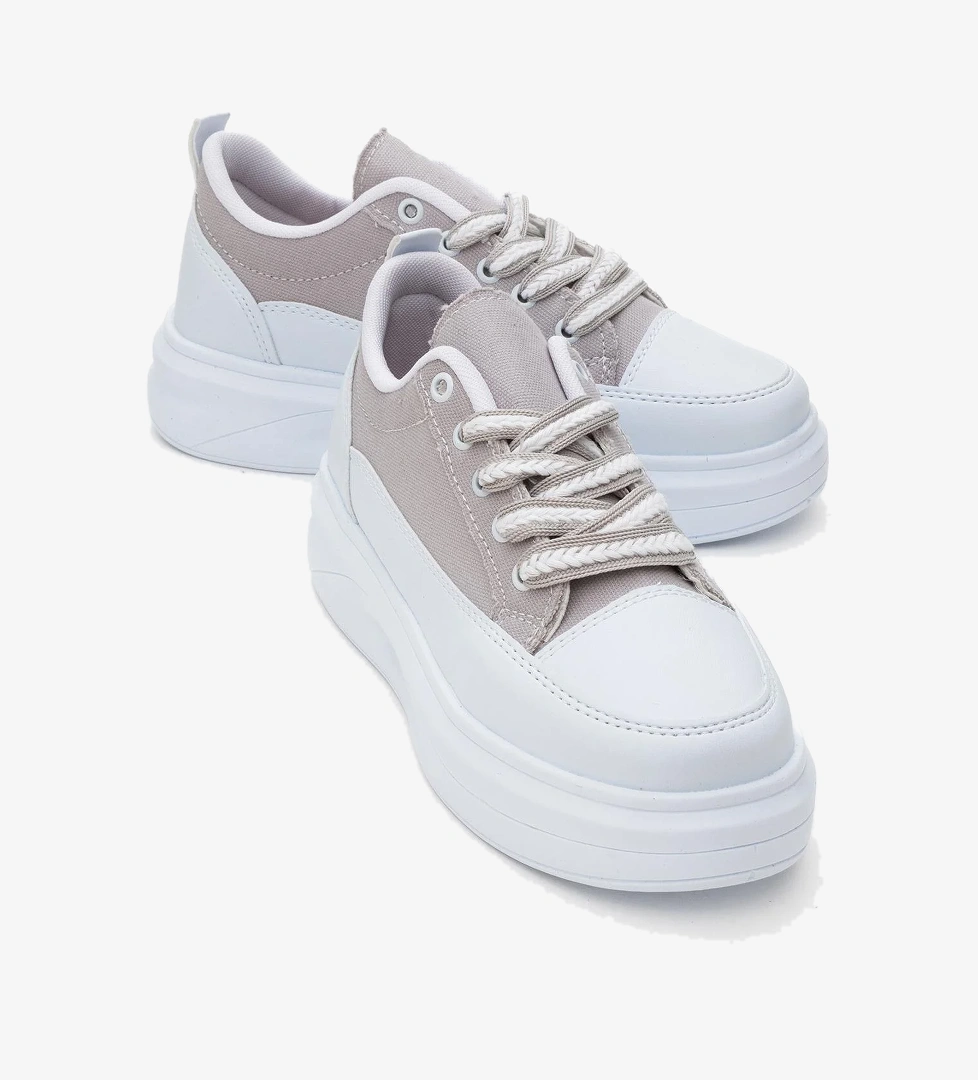 Kadın Anorak Spor Ayakkabı BEYAZ GRİ