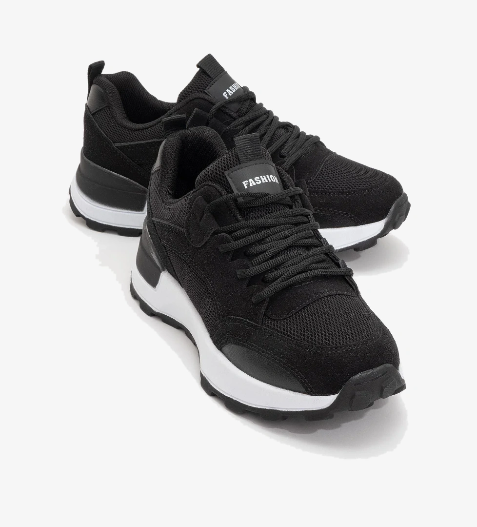 Kadın Spor Ayakkabı SİYAH BEYAZ - Görsel 1