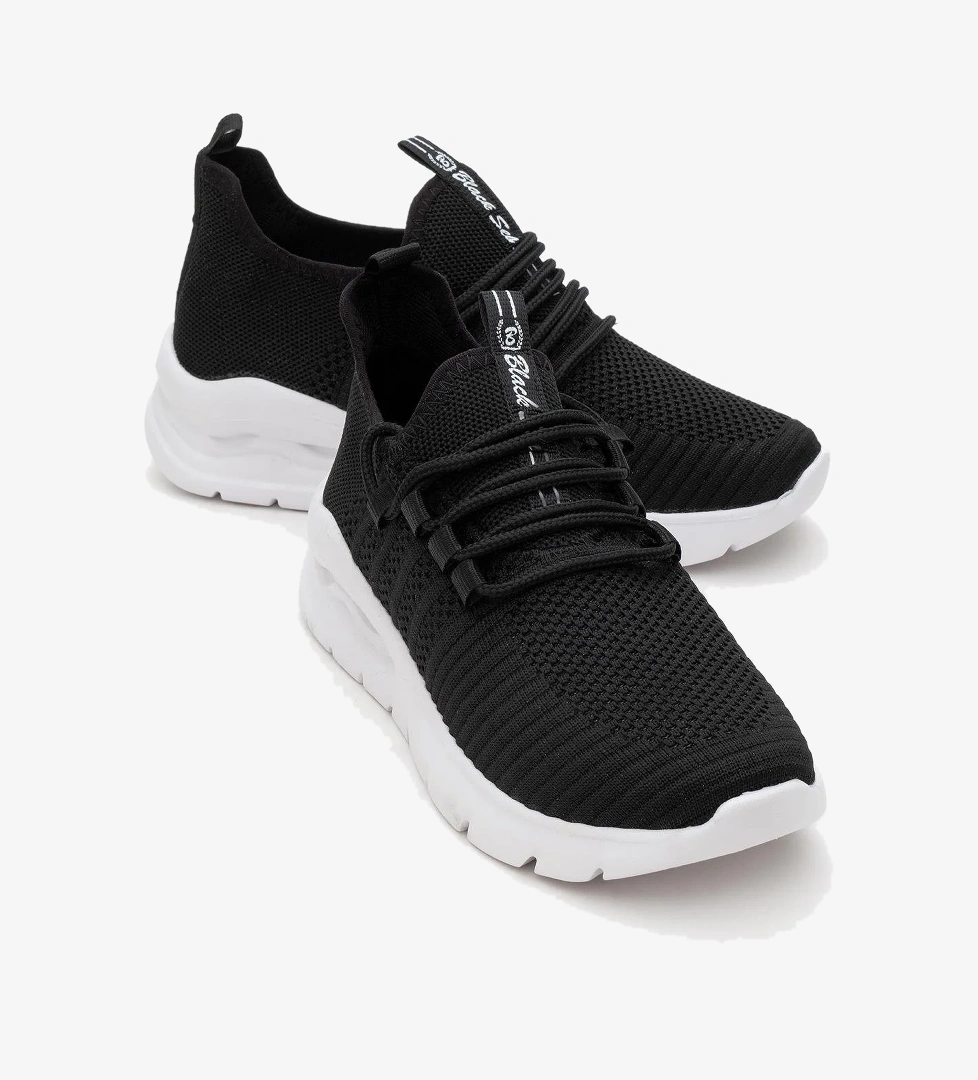 Kadın Triko Spor Ayakkabı SİYAH BEYAZ