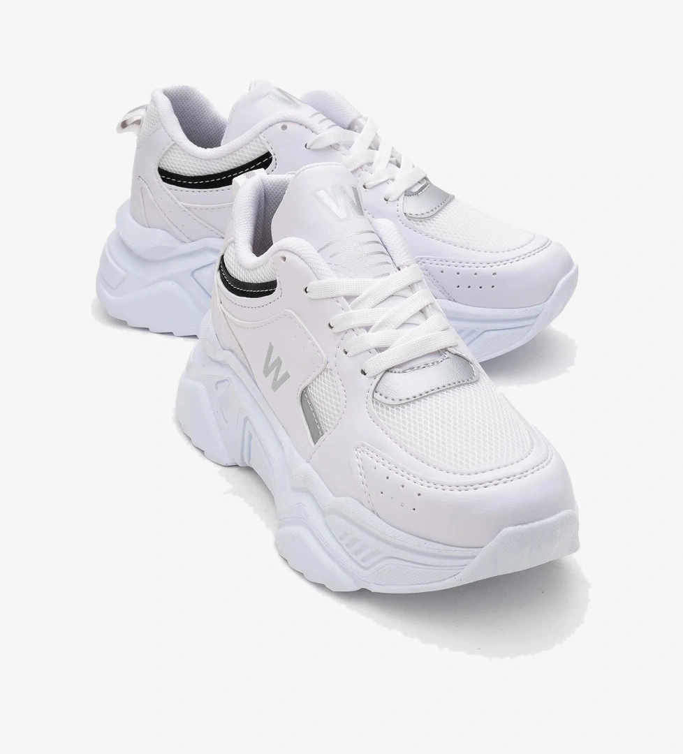 Kadın Anorak Spor Ayakkabı BEYAZ GÜMÜŞ