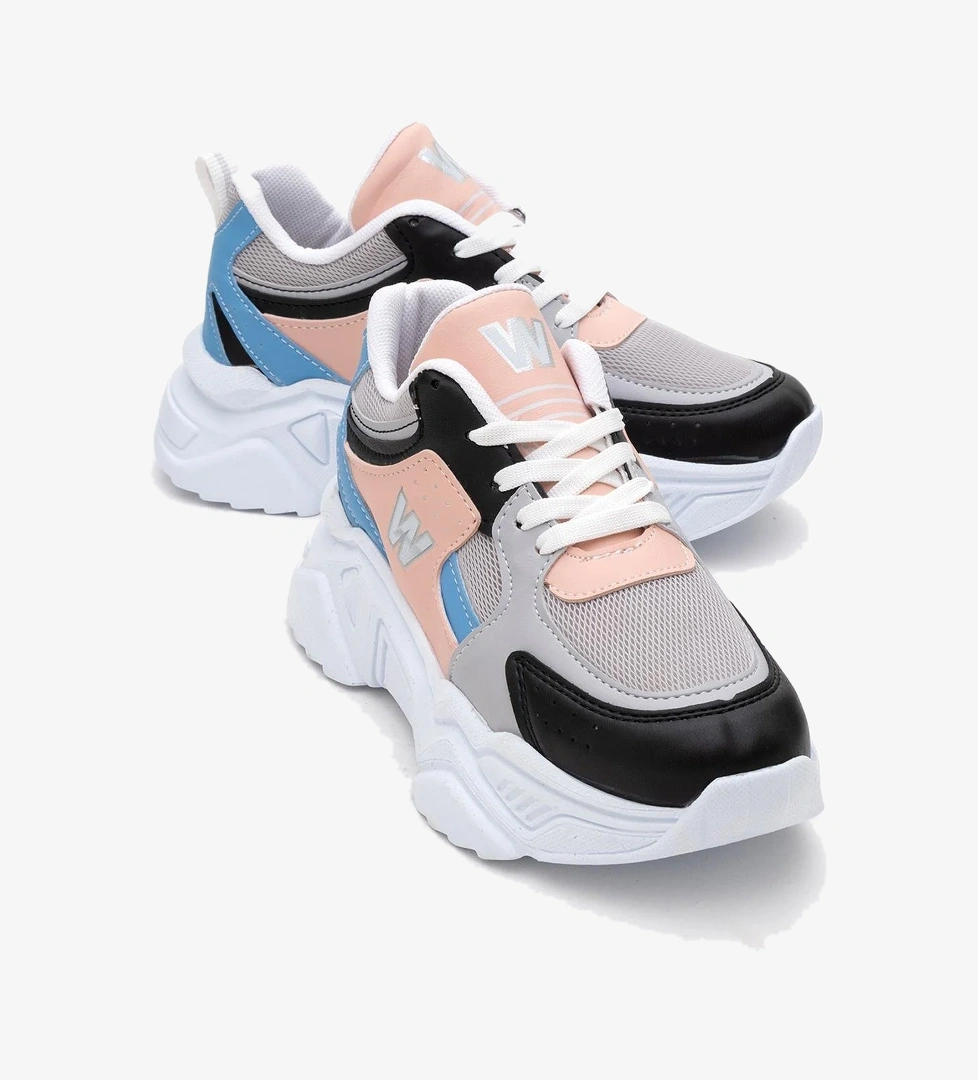 Kadın Anorak Spor Ayakkabı BEYAZ PEMBE MAVİ