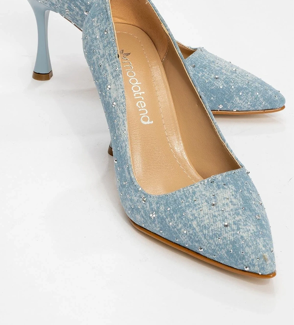 Kadın Topuklu Ayakkabı MAVİ KOT