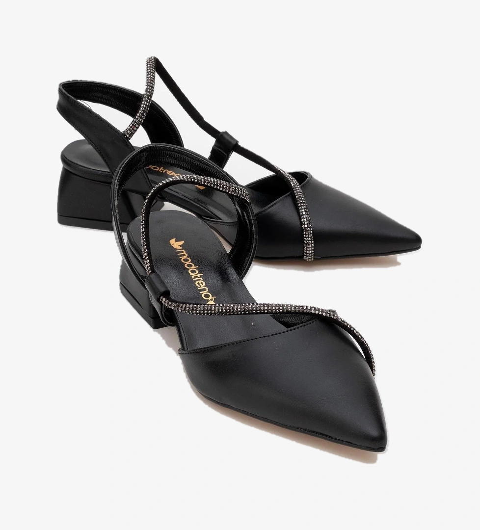 Kadın Topuklu Ayakkabı SİYAH CİLT