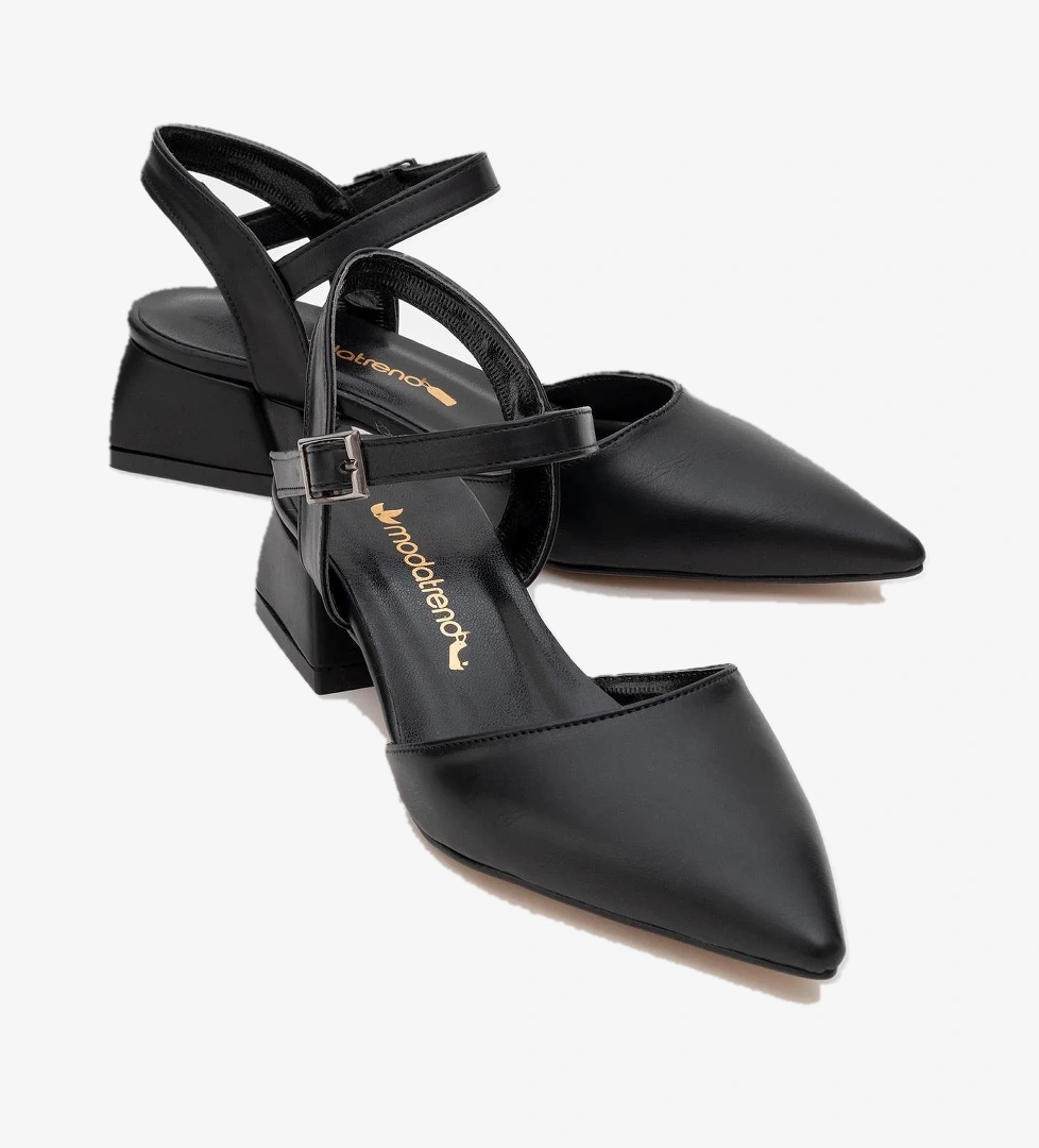 Kadın Topuklu Ayakkabı SİYAH CİLT