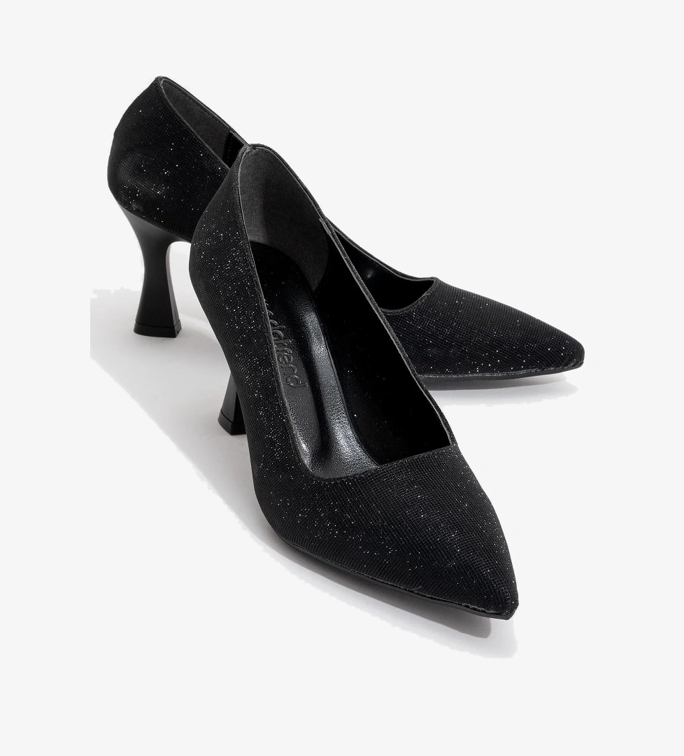 Kadın Sivri Burunlu Stiletto SİYAH SİM - Görsel 1
