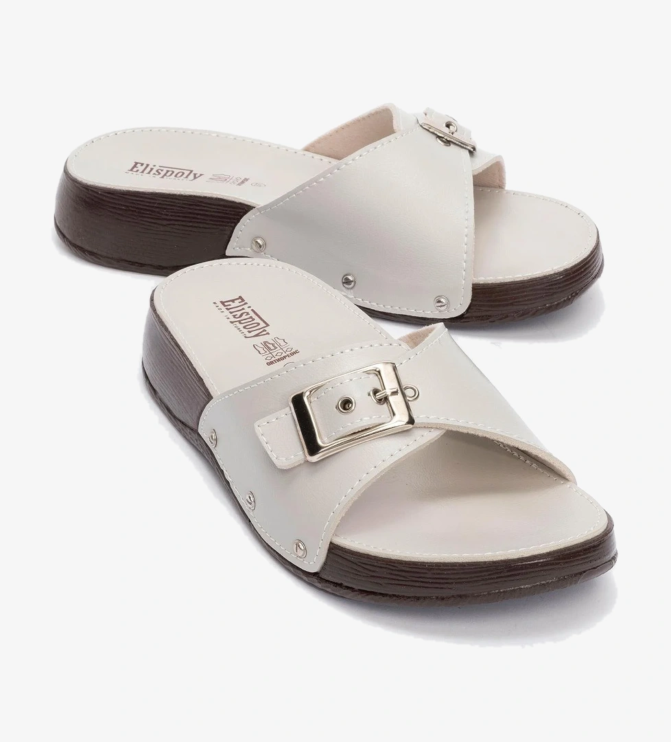 Tek Tokalı Kemerli Kadın Terlik BEJ