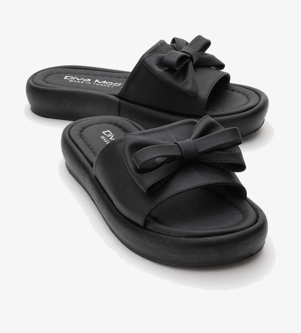 Ccway Kadın Papyonlu Tokalı Terlik SİYAH model görseli