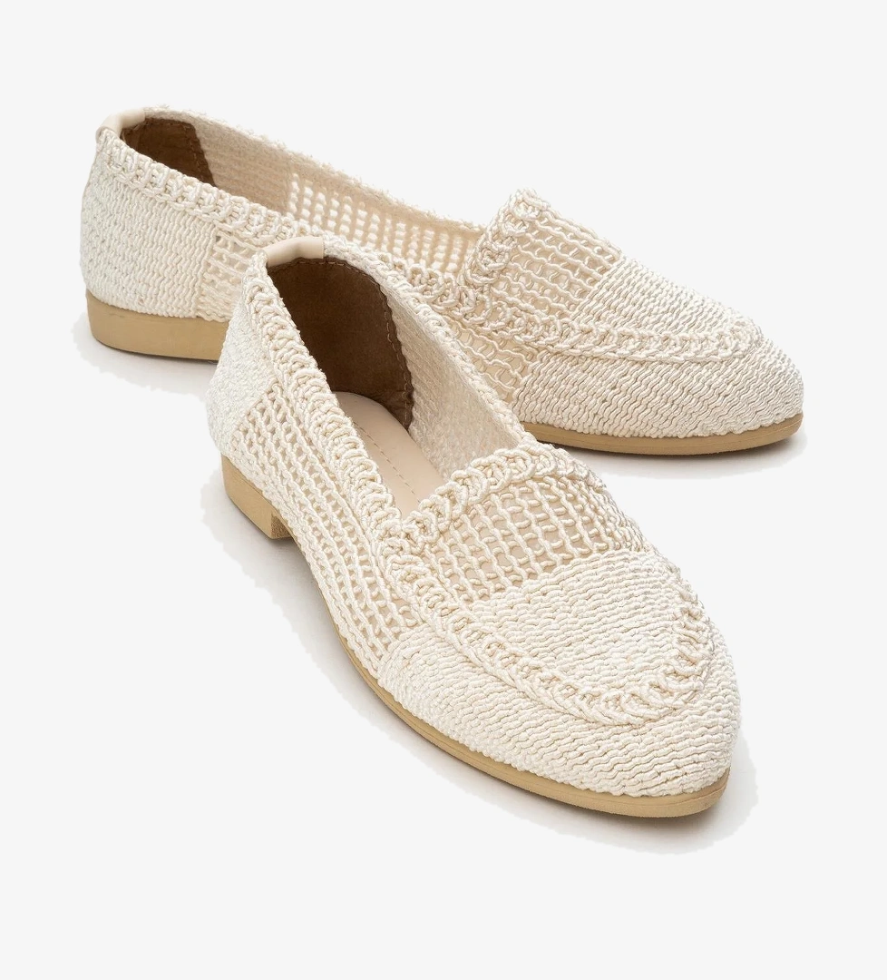 Ccway Kadın Fileli Babet Si̇yah Krem model görseli