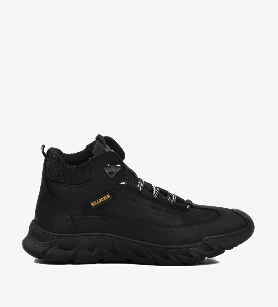 Siyah Nubuk Hakiki Deri Sneaker Erkek Bot