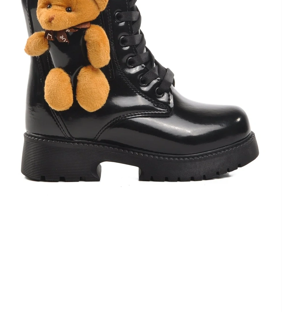 Siyah Poliüretan Kız Çocuk Bot