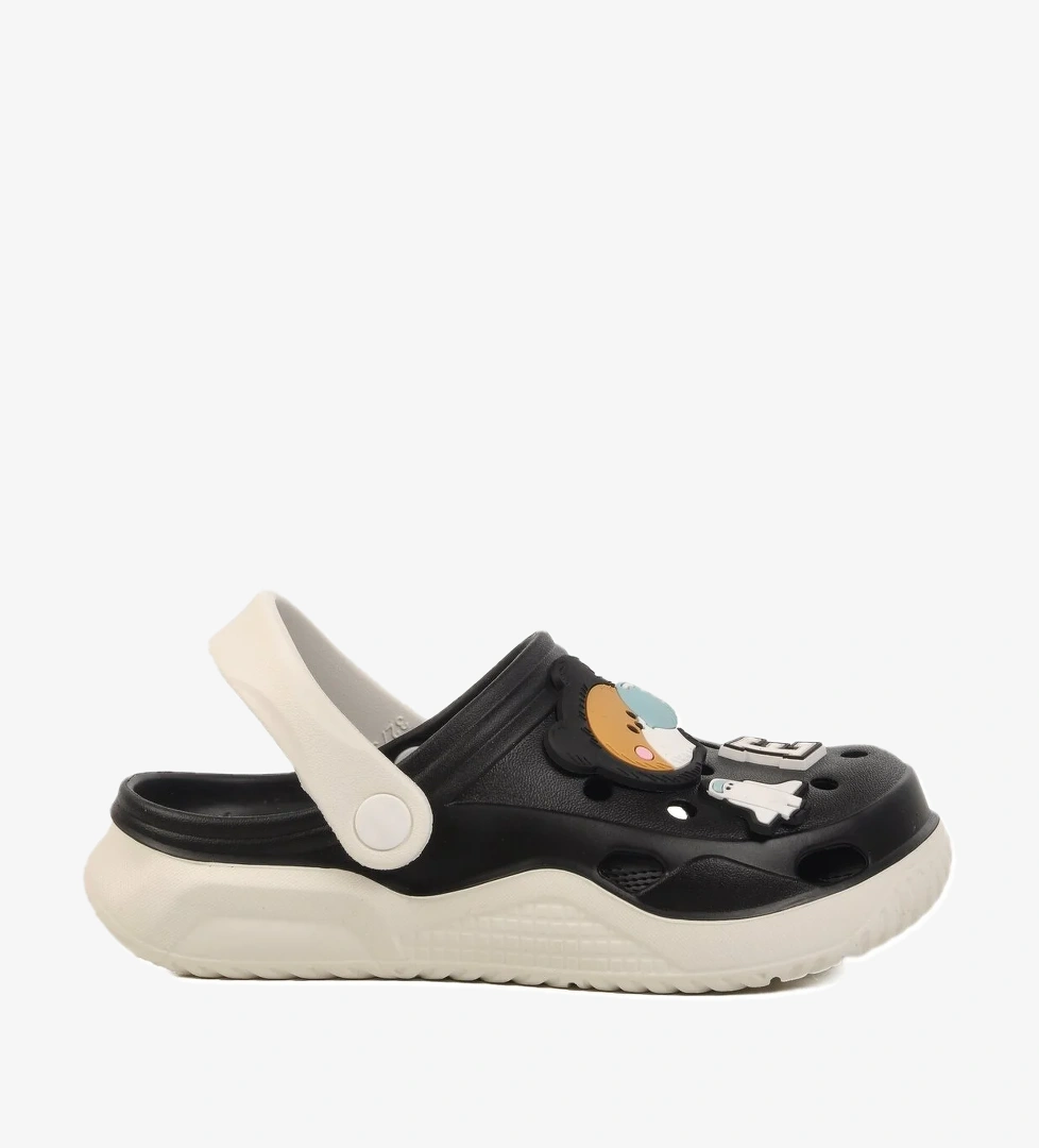 Aspor Siyah Beyaz Kız Çocuk Sabo Terlik - Görsel 1