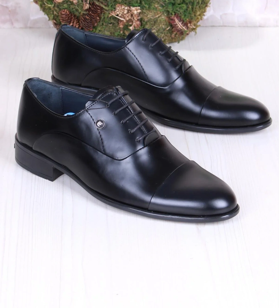 Pierre Cardin 7018 Siyah Açma Damat Ayakkabısı Takım Ayakkabısı Erkek Klasik Ayakkabı model görseli