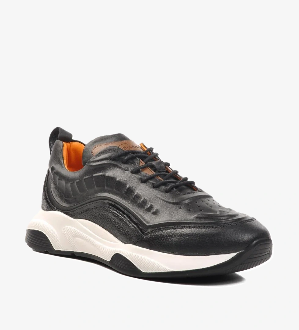 Premium 495 M Siyah Hakiki Deri Erkek Sneaker - Görsel 1