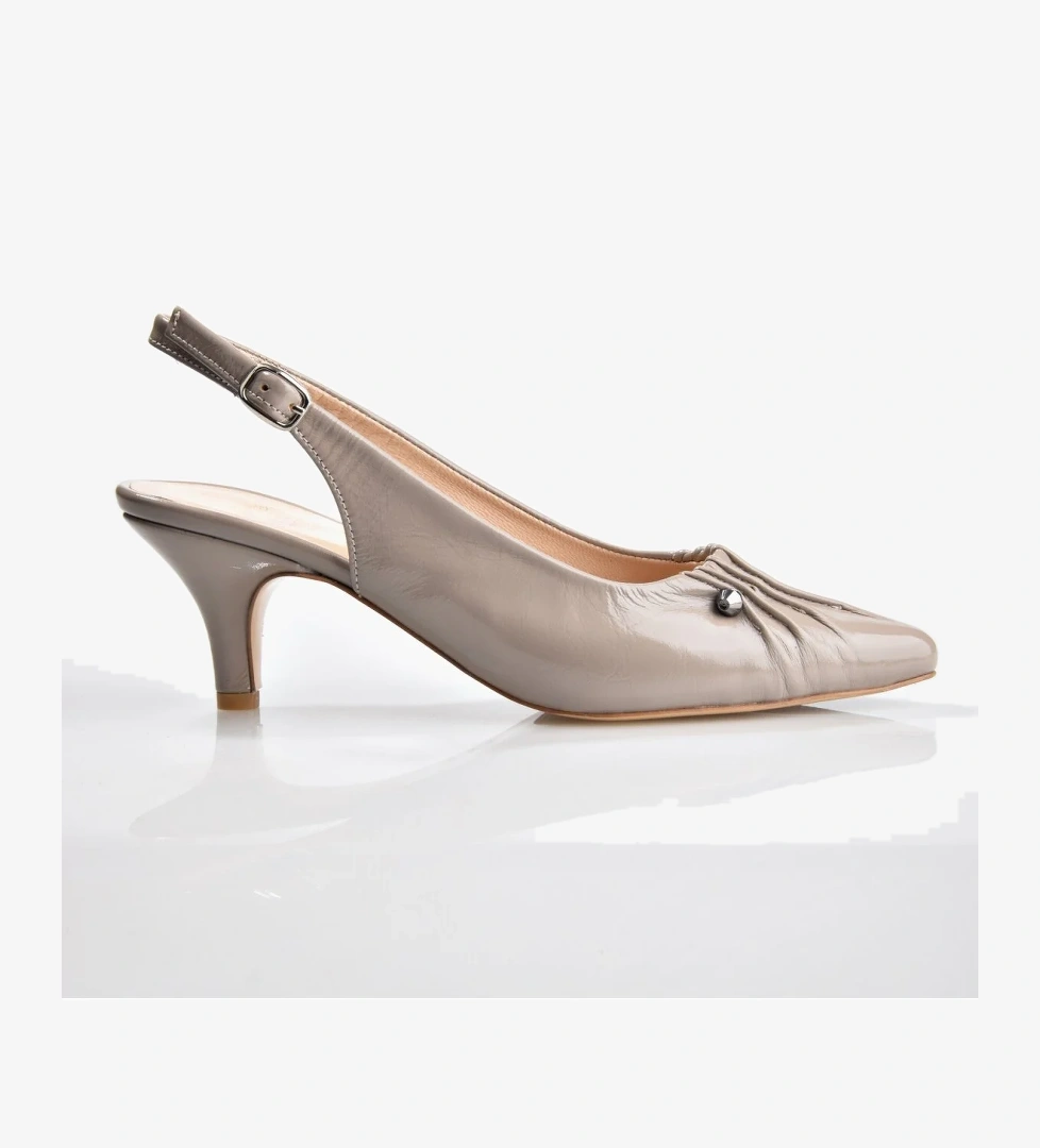 Nish Exclusive 2543 Kadın Arkası Açık Dekorlu Topuklu Ayakkabı