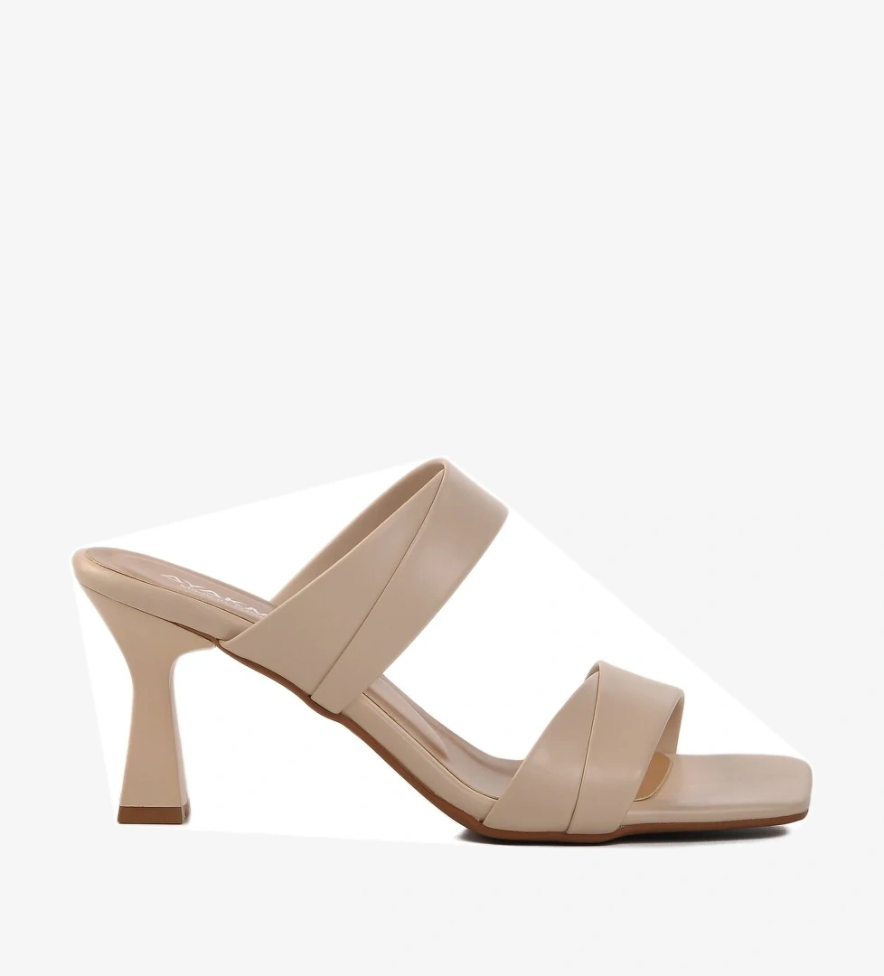 Aspor Bej Kadın Topuklu Terlik - Görsel 1