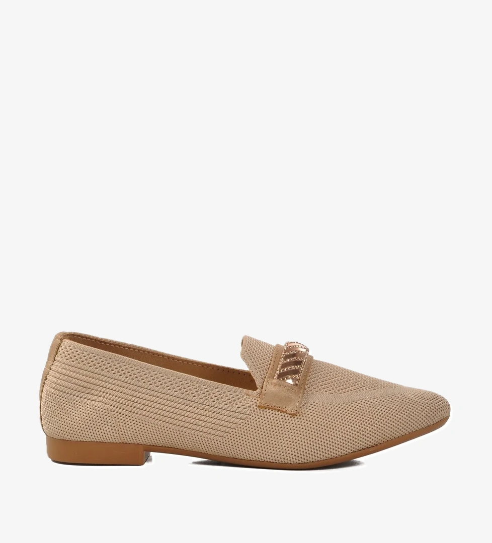 Aspor Bej Örme Triko Kadın Babet