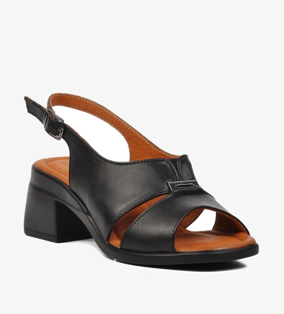 Siyah Kadın Topuklu Sandalet