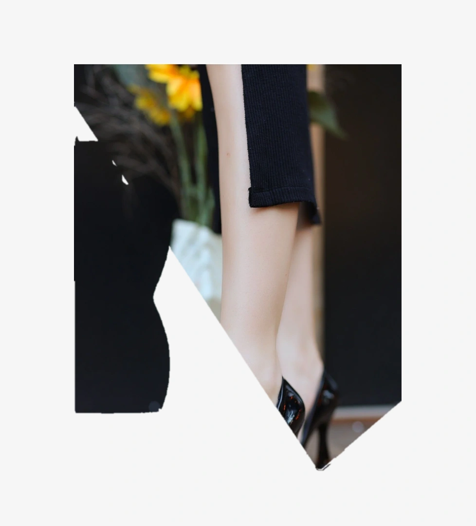 Siyah Suni Deri Stiletto Kadın Ayakkabı