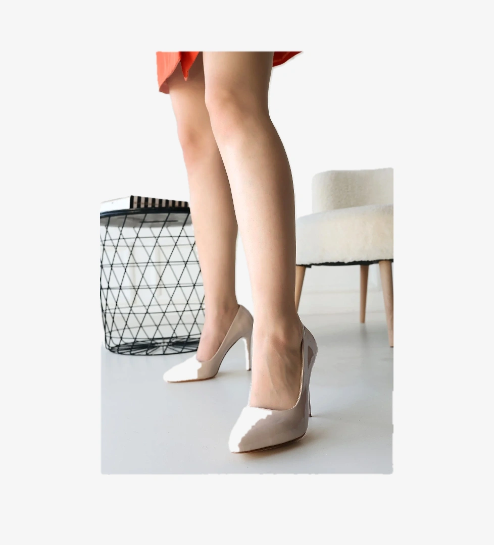 Pabucmarketi Kadın Bej Stiletto Ayakkabı model görseli