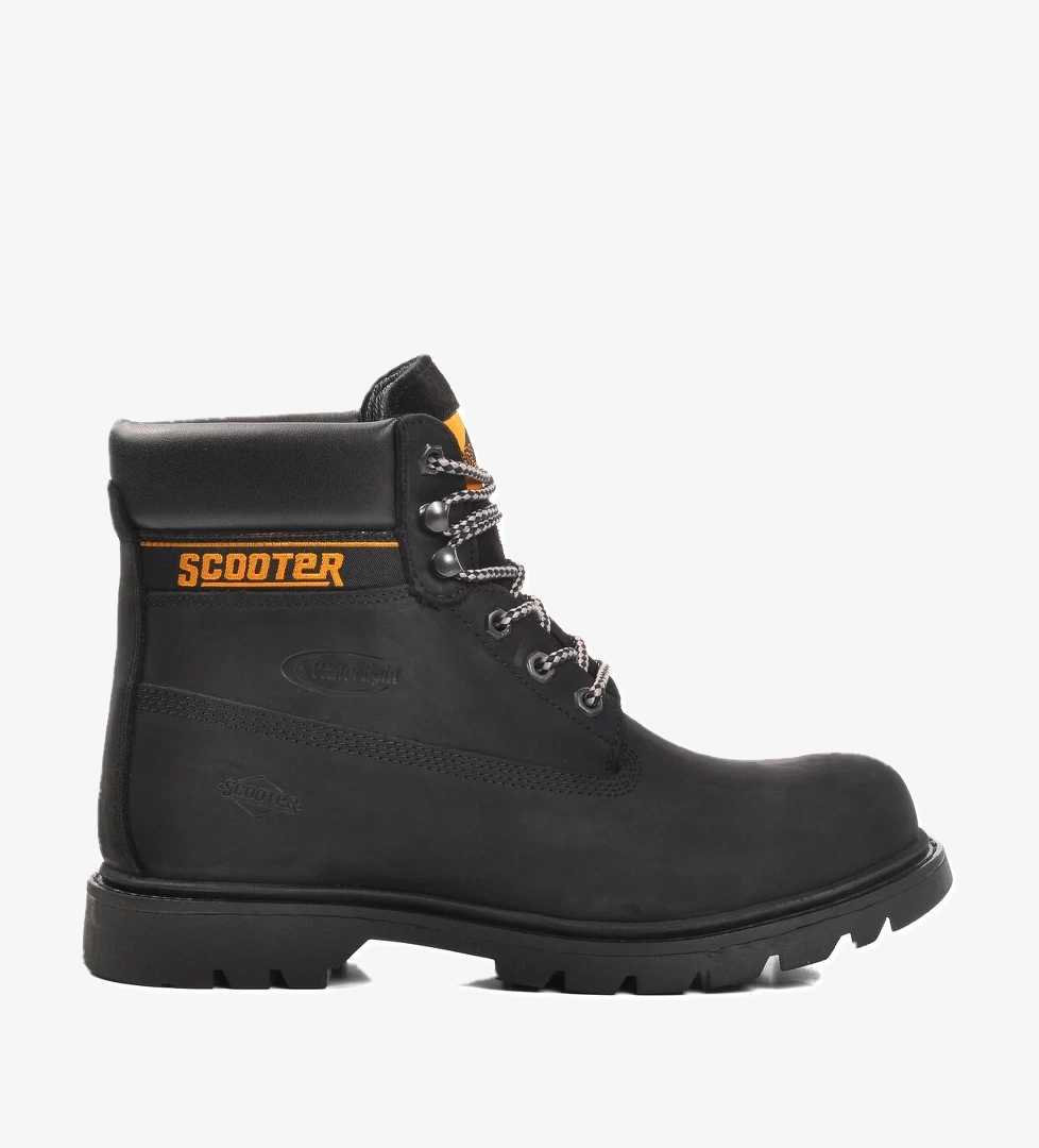 Scooter Taba Siyah Nubuk Pathfinder Hakiki Deri Su İtici Düz Erkek Bot model görseli