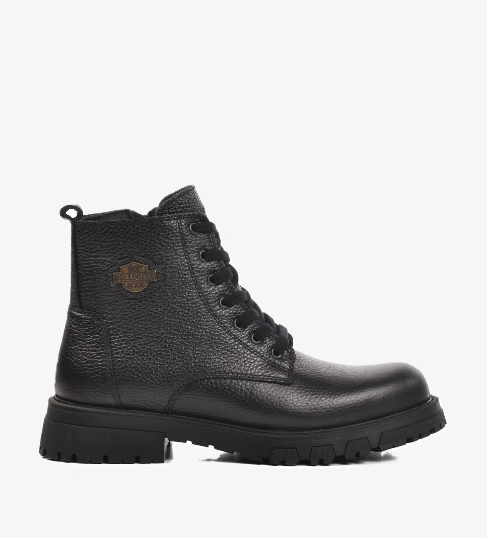 Bulldozer Siyah Floter Hakiki Deri Düz Erkek Bot model görseli