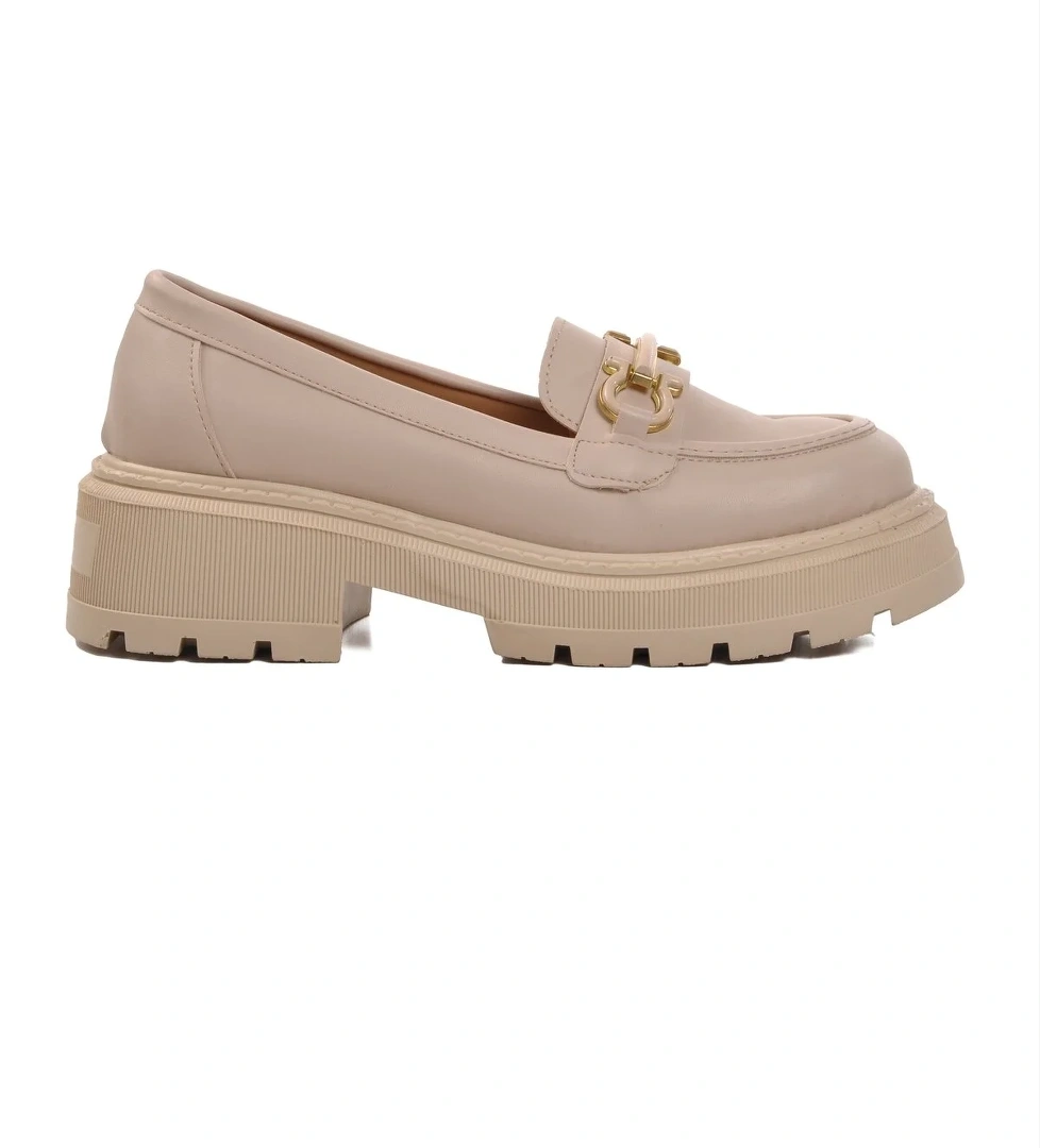 Aspor Bej Cilt Kadın Günlük Loafer Ayakkabı