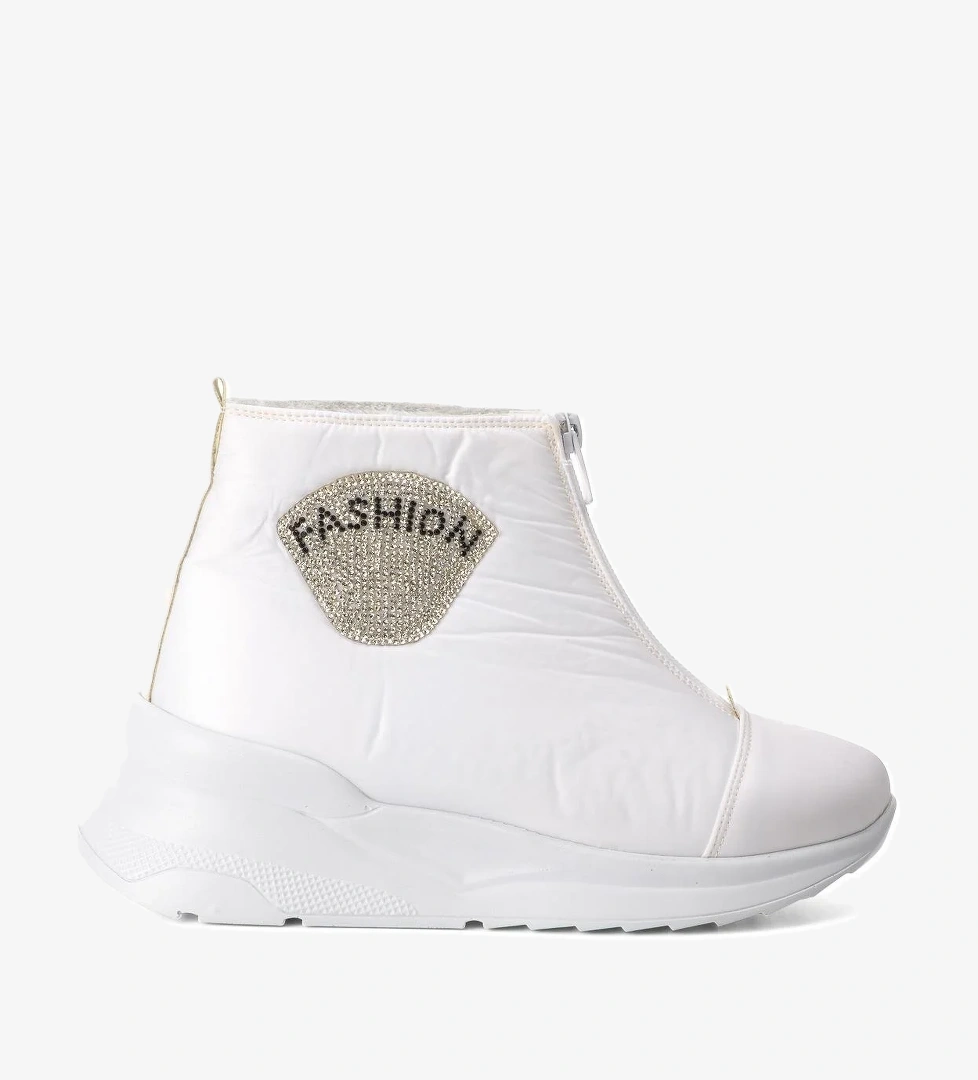 Aspor Beyaz Dar Kalıp Kadın Kar Botu