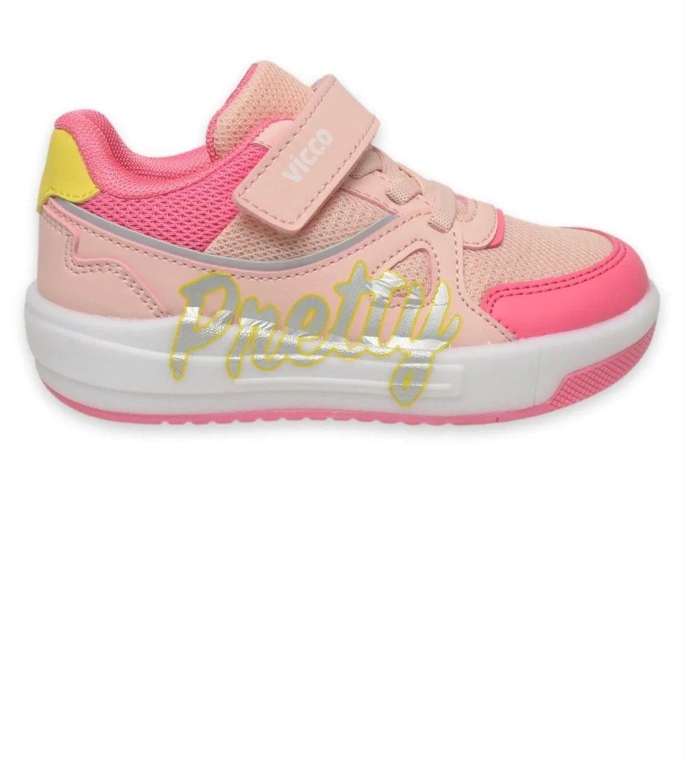 220.B25Y.113 Pretty Patik Işıklı Phylon Pudra Çocuk Spor Ayakkabı - Görsel 1