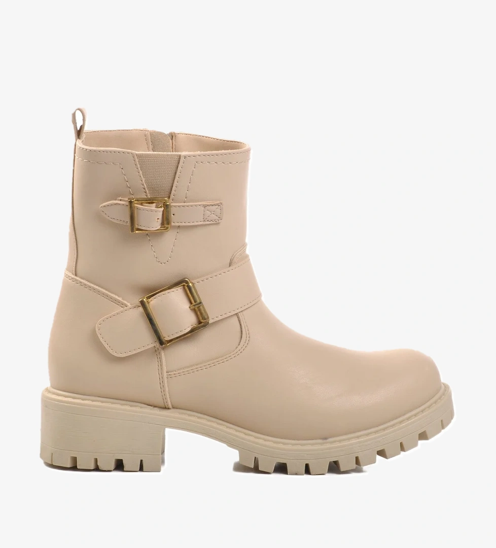 Aspor Bej Fermuarlı Kadın Biker Bot