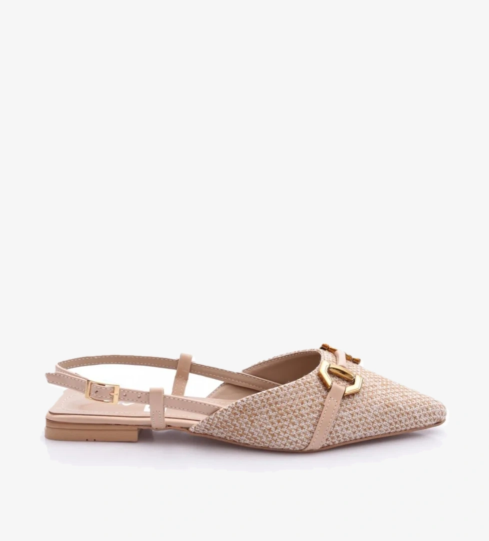 6006 Kadin Metal Aksesuarli Arkadan Bağlamali Babet