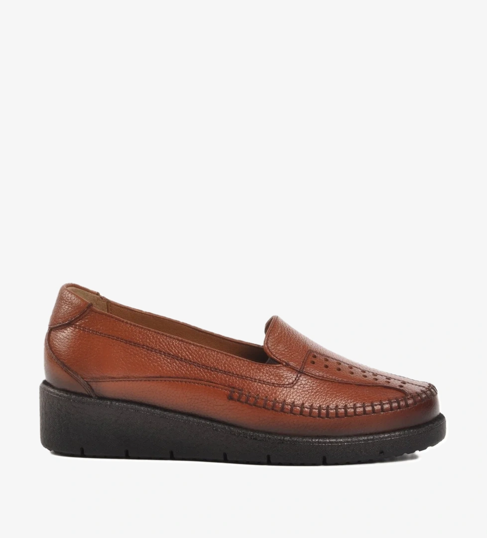 Taba Hakiki Deri Kadın Casual Ayakkabı BB096 Z