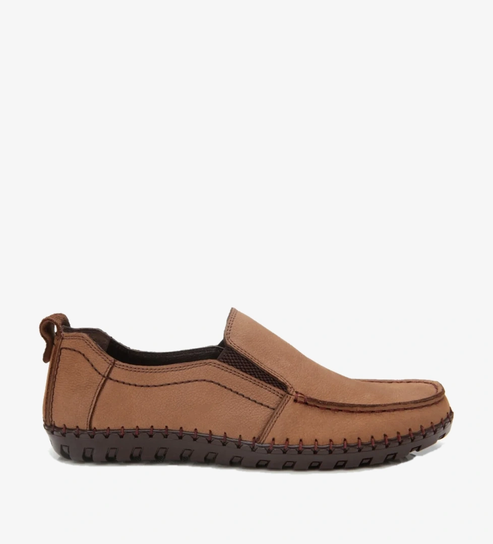 Hotiç Erkek Nubuk Deri Bej Rahat Günlük Loafer