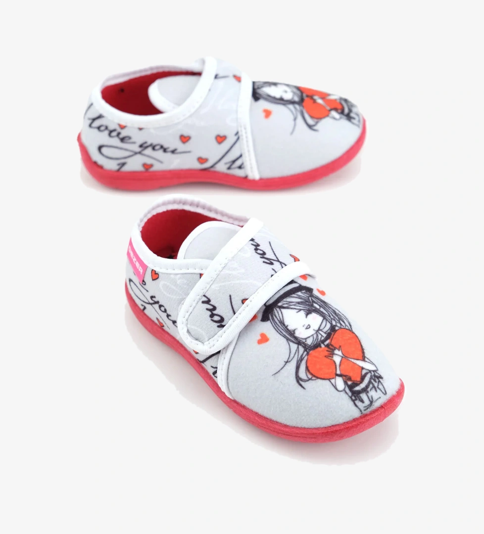 Kışlık Kız Çocuk Cırt Cırtlı Ayarlanabilir Rahat Taban Panduf Ev Kreş Ayakkabı - Görsel 1