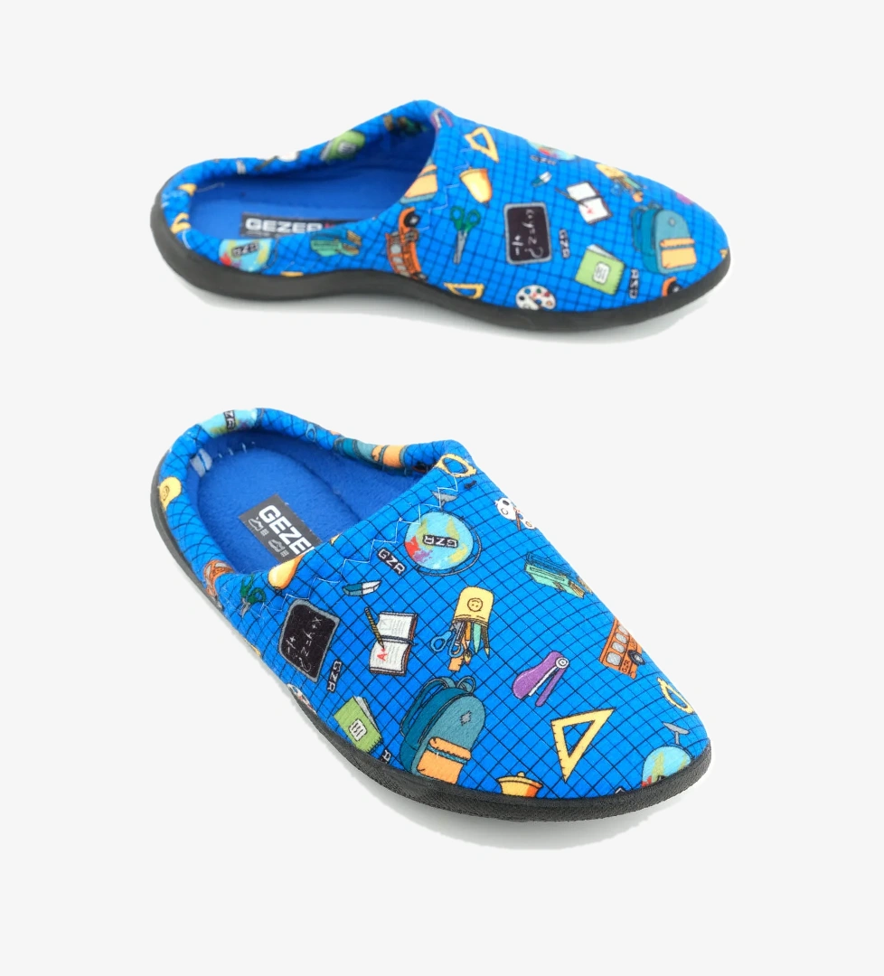 Erkek Çocuk Kışlık Rahat Taban Ev Bahçe Gondol Terlik - Görsel 1