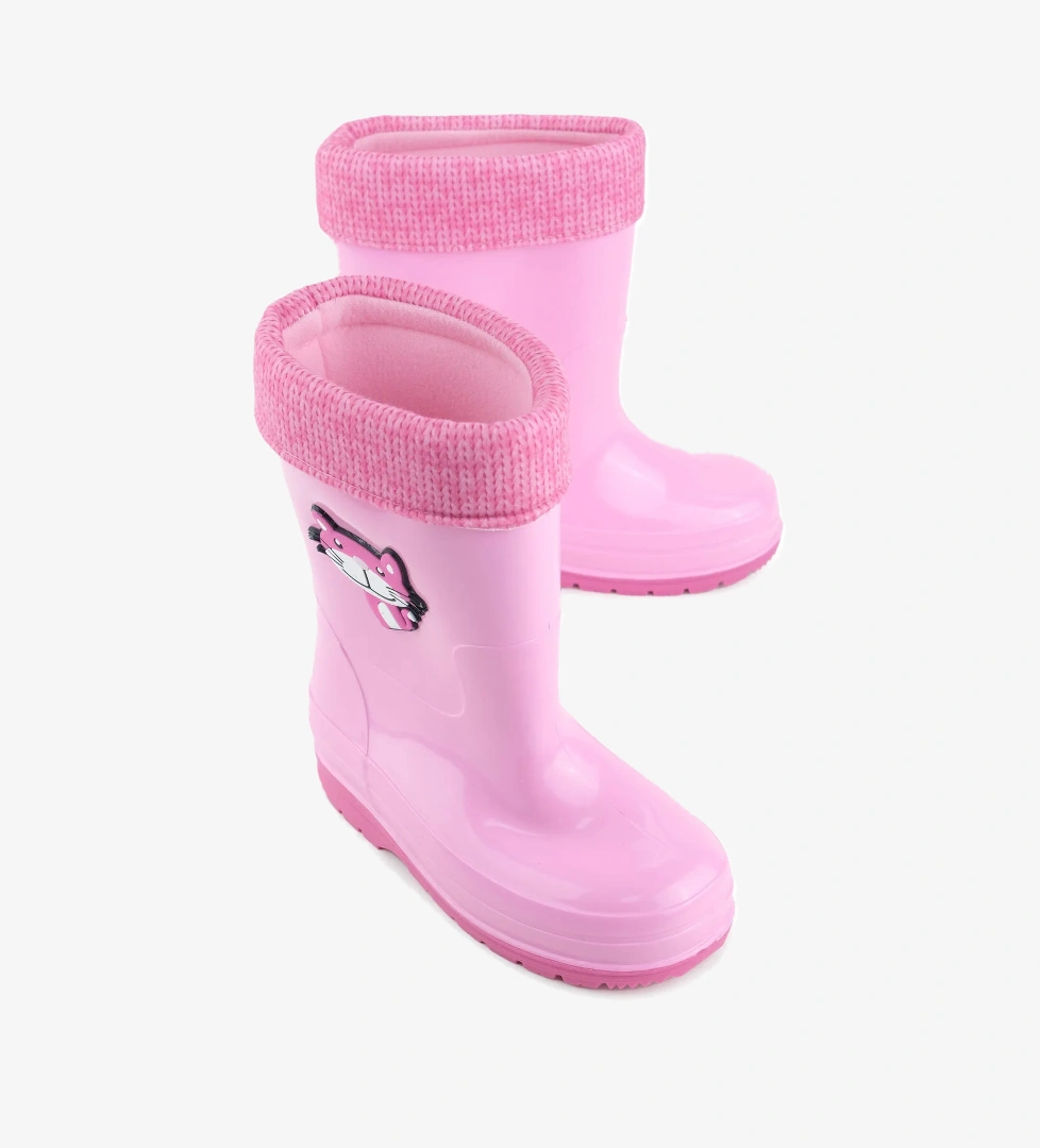 Gezer Gezer Pembe Kız Çocuk Kışlık PVC İçi Sıcak Astarlı Su Geçirmez Yağmur Bot Çizme | Flo Pembe - 1. görsel
