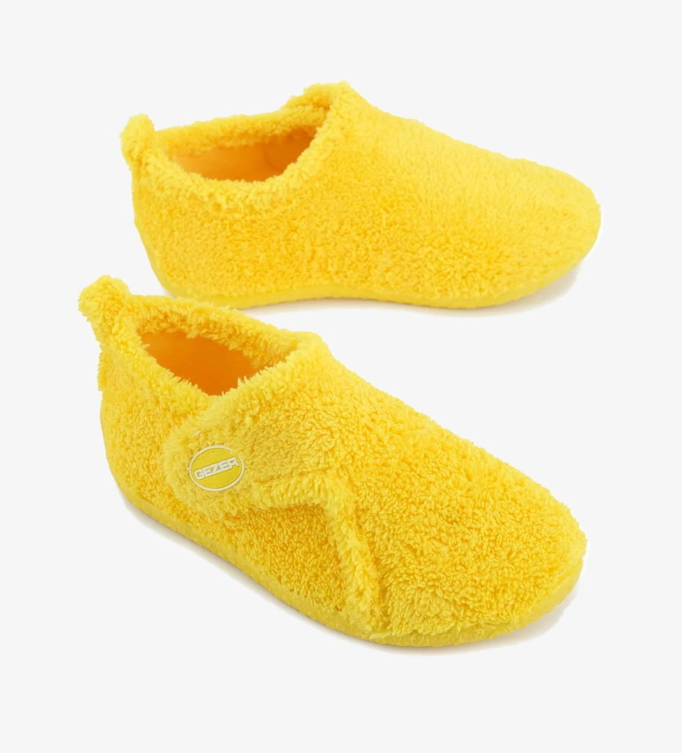 Kışlık Kız Çocuk Peluşlu Rahat Taban Cırt Cırtlı Ayarlanabilir Ev Okul Kreş Panduf Ayakkabı - Görsel 1