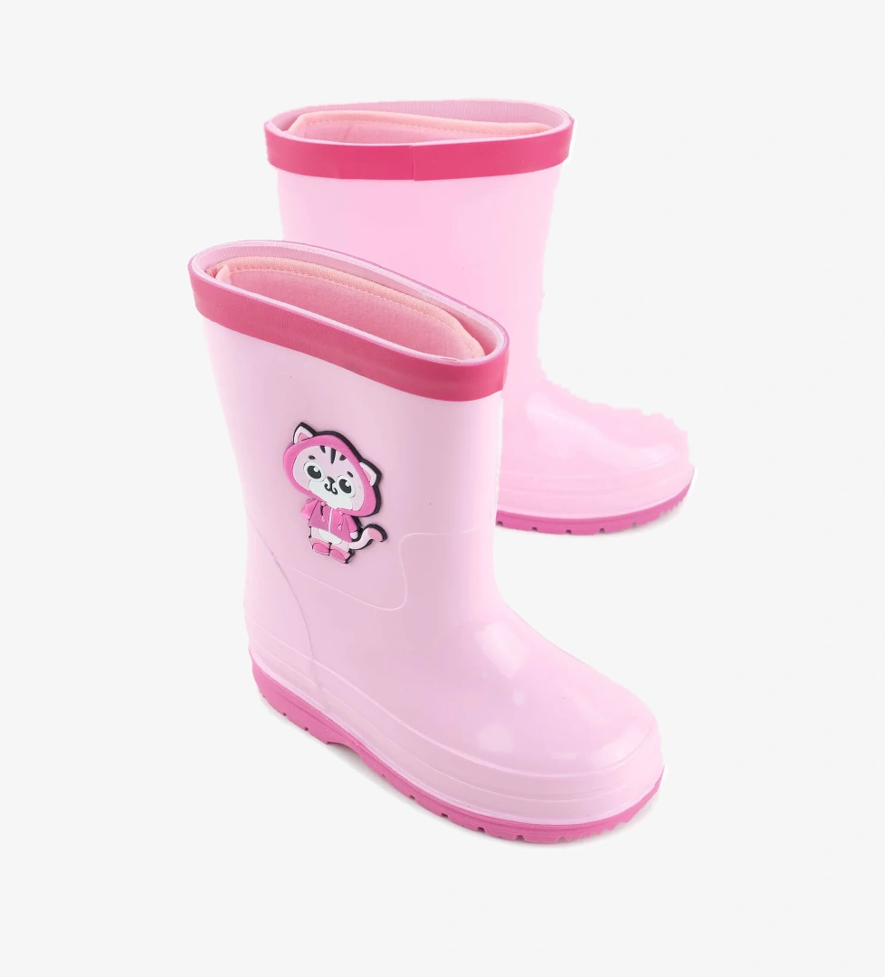 Kız Çocuk Kışlık İçinde Çıkarılabilir Ek Çoraplı Su Geçirmez Yağmur Bot Çizme - Görsel 1