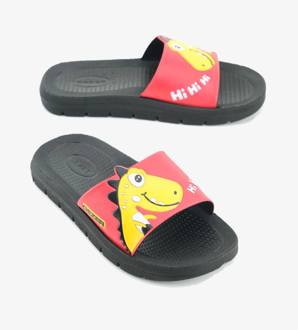 Gezer Gezer Kirmizi Erkek Çocuk Yazlık PU Islak Zemine Uygun Ev Banyo Bahçe Havuz Terlik Sandalet & Terlik | Flo Kirmizi - 1. görsel