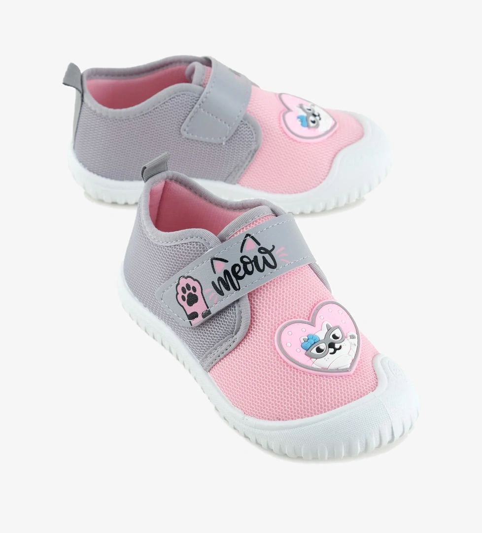 Yazlık Kız Çocuk Rahat Taban Cırt Cırtlı Ayarlanabilir Keten Günlük Ayakkabı - Görsel 1