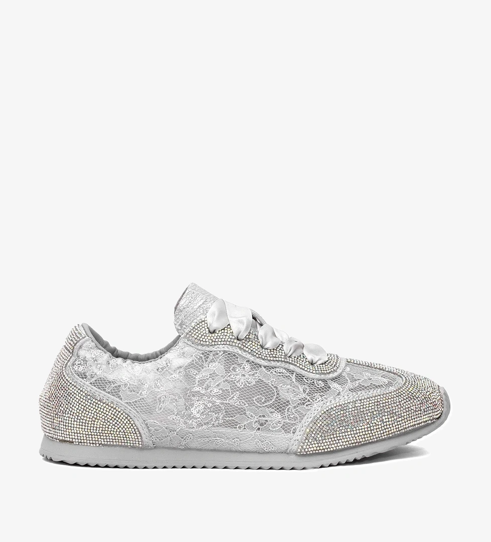 25Y487 Kadın Taşlı Casual Ayakkabı Gümüş