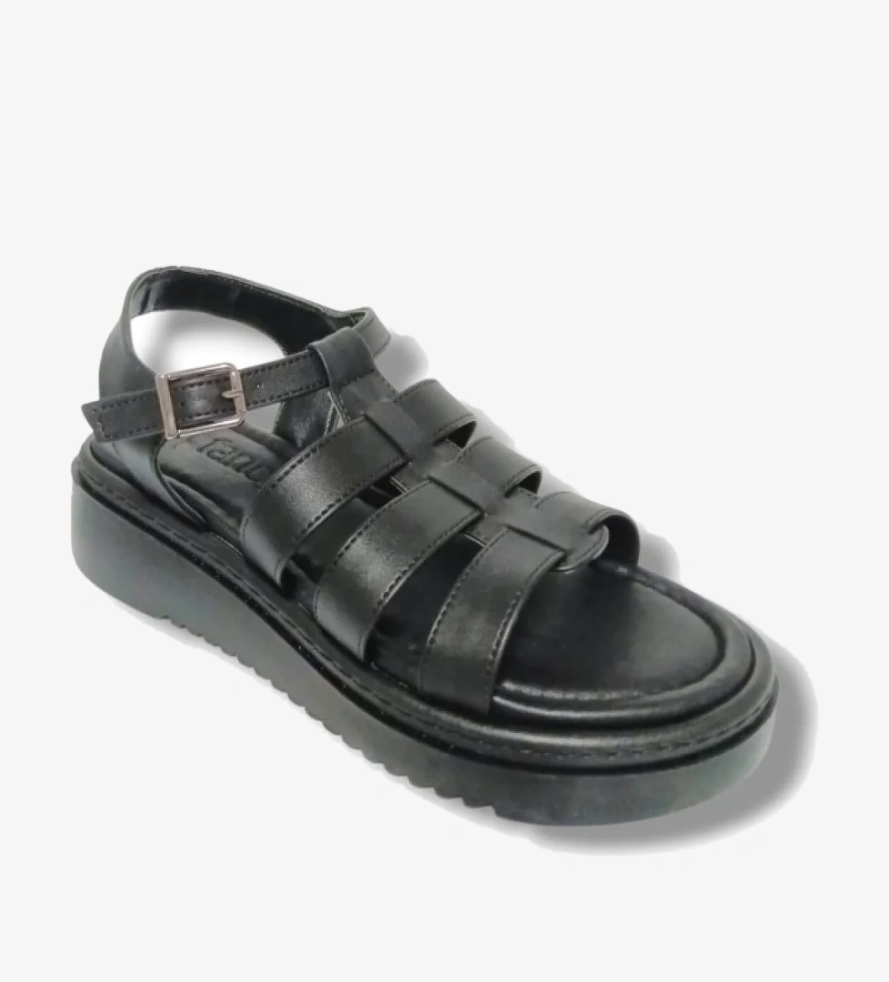 606-25 Antomik 3 Bant Dolgu Topuk Kadın Sandalet - Görsel 1