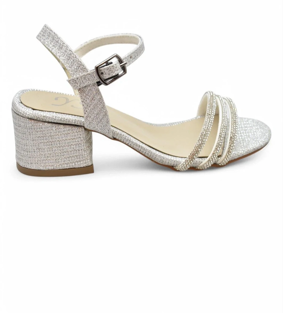 382 Abiye Kız Çocuk Topuklu Ayakkabı Kız Çocuk Nişan Abiye Ayakkabı Açık Çocuk Sandalet