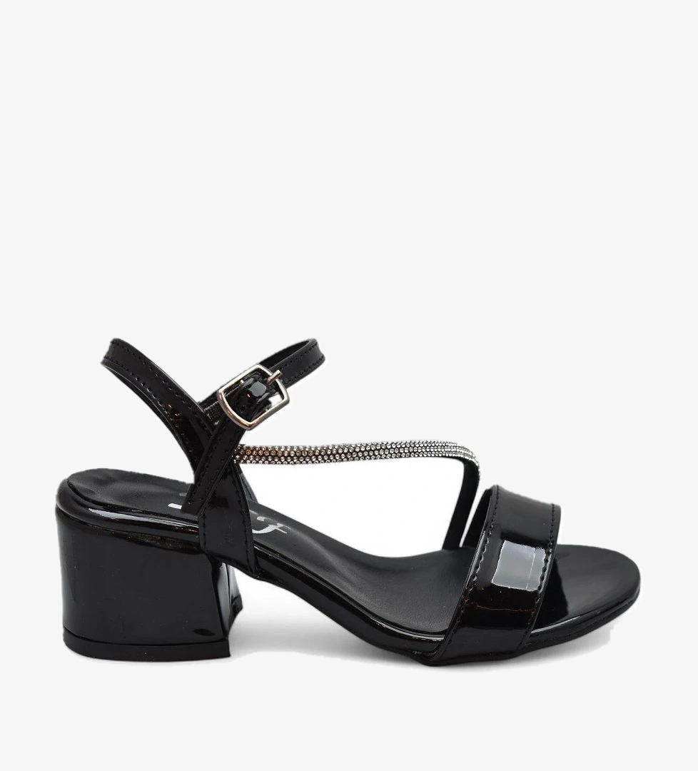 387 Abiye Kız Çocuk Topuklu Ayakkabı Kız Çocuk Nişan Abiye Ayakkabı Açık Çocuk Sandalet - Görsel 1