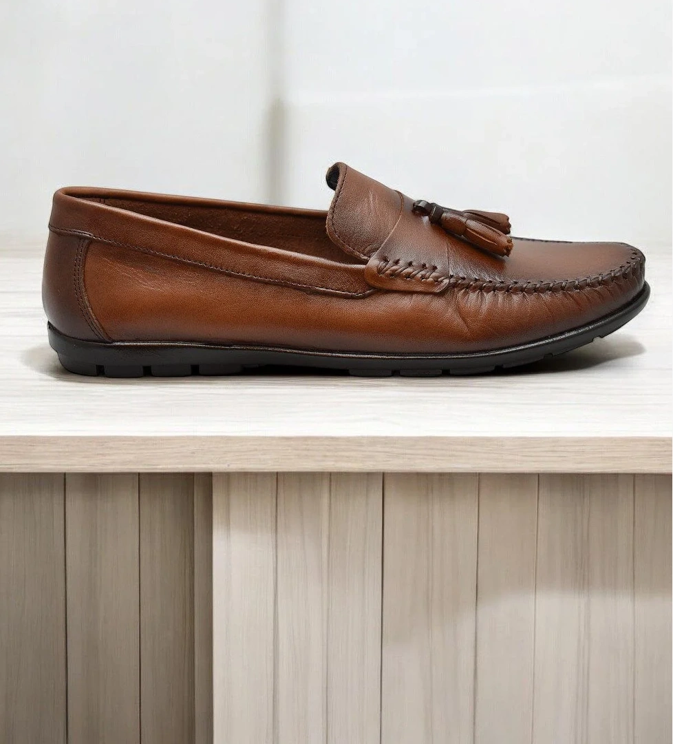 Ispartalılar TAB3298 Esnek Rahat Taban Lacivert Hakiki Deri Erkek Ayakkabı Yazlık Casual Laofer Erkek Tımbırlent Ayakkabı model görseli