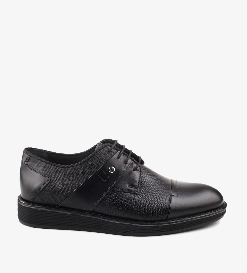 0281 Hakiki Deri Bağcıklı Hafif Taban Klasik Erkek Ayakkabı - Görsel 1