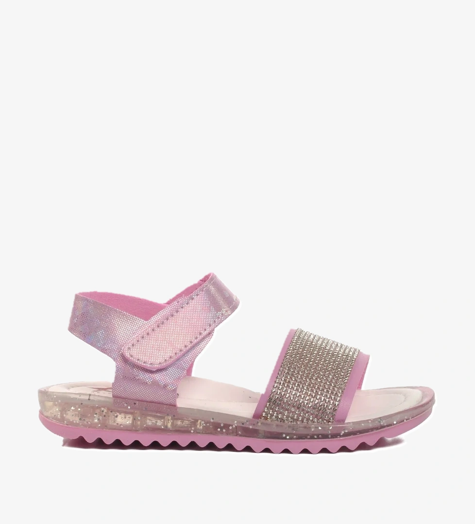 Aspor Pudra Simli Ortopedik Kız Çocuk Sandalet - Görsel 1