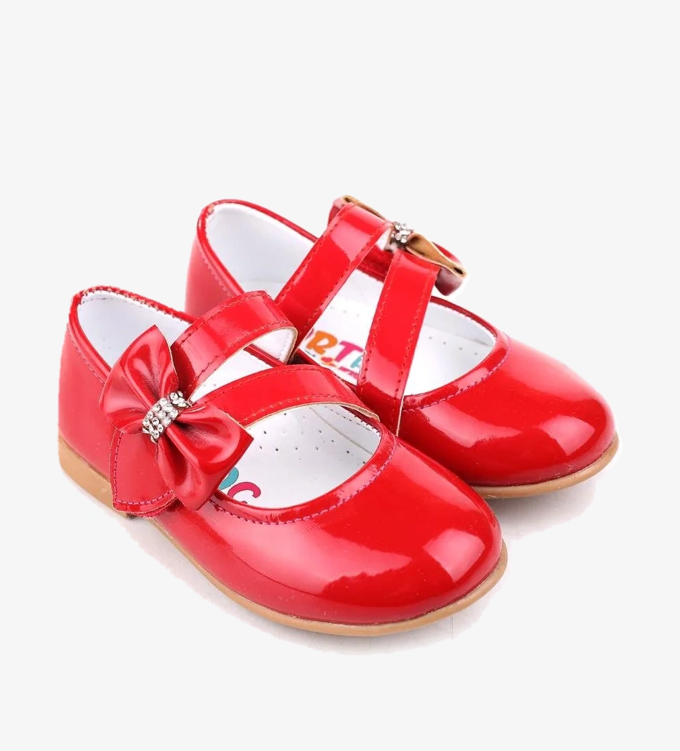 Papuç Sepeti Ortaç-4603 Kız Bebek Balerin Rugan Babet Ayakkabı model görseli