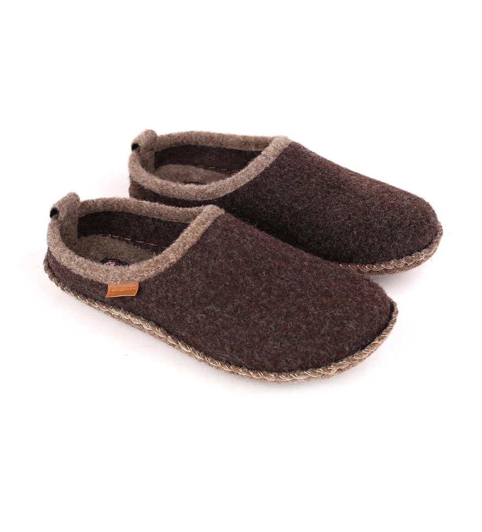 14771 Sessiz Kaydırmaz Taban Keçe Unisex Ev Ve Misafir Terliği