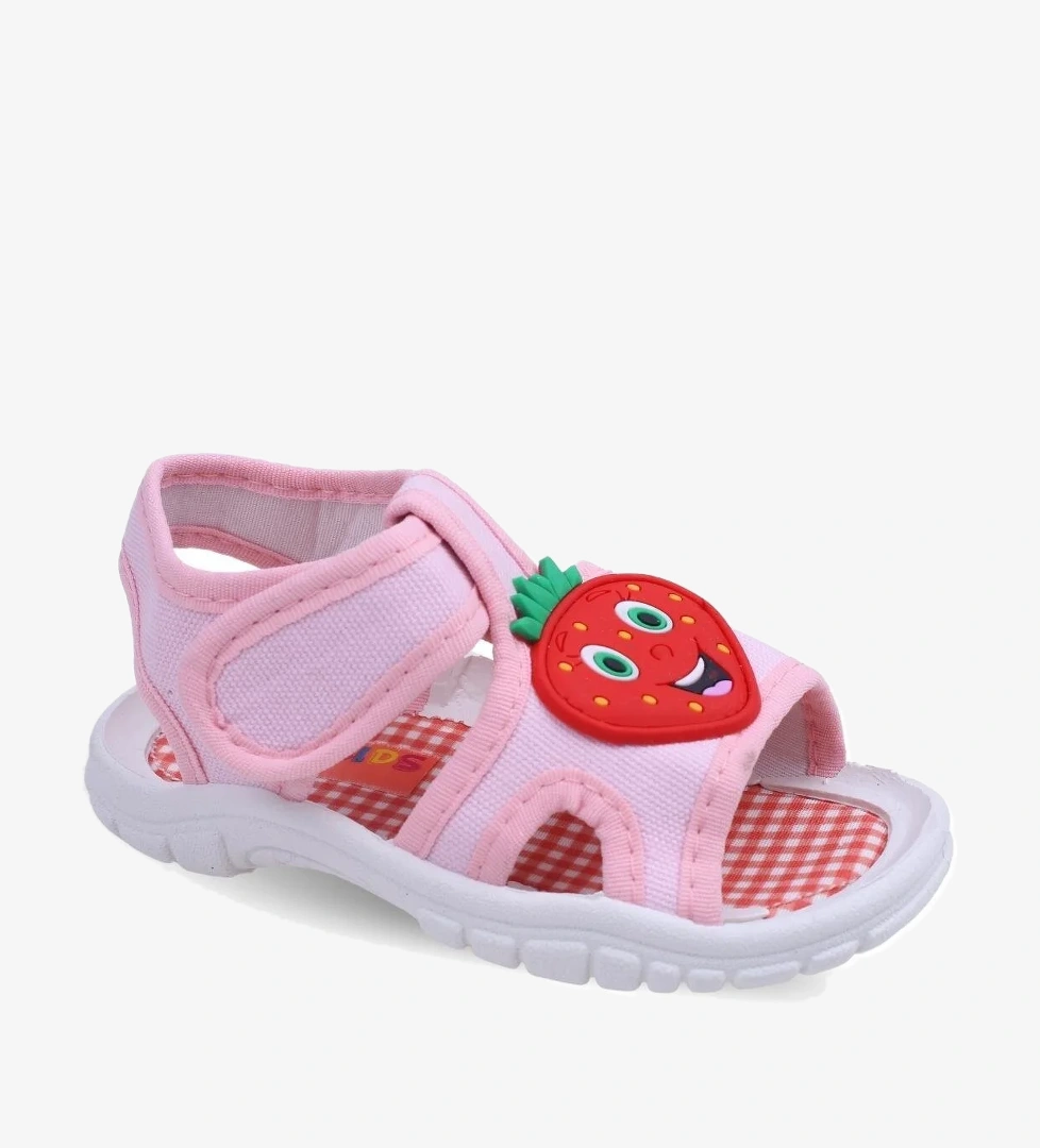 Kids Çilek Desen Rahat Taban Günlük Kız Çocuk Sandalet - Görsel 1