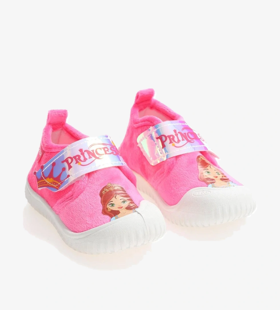 03195 Kız Çocuk Günlük Cırtlı Panduf Ev Kreş Ayakkabı - Görsel 1